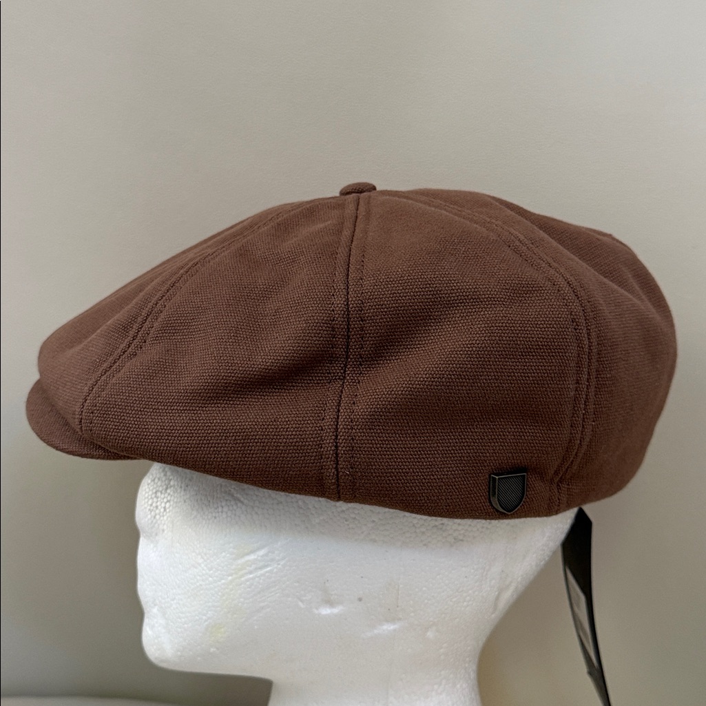 New With Tag Brixton Brood 100% Cotton Fleece Lined Newsboy Cabbie Hat Size S